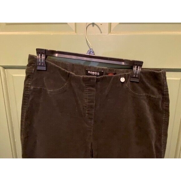 Robell Jeans Bella Women Sz 10 Black Corduroy Pull On Pants Preppy Dark Academia - Picture 2 of 8